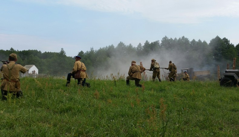 Rekonstrukcja z okazji 70. rocznicy Obławy Augustowskiej, 2015.07.19, foto R.Metelicka